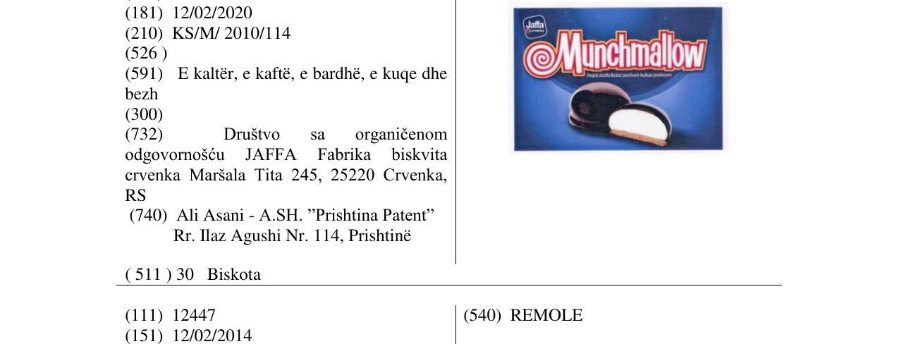 Zëri i markës Munchmallow në buletin