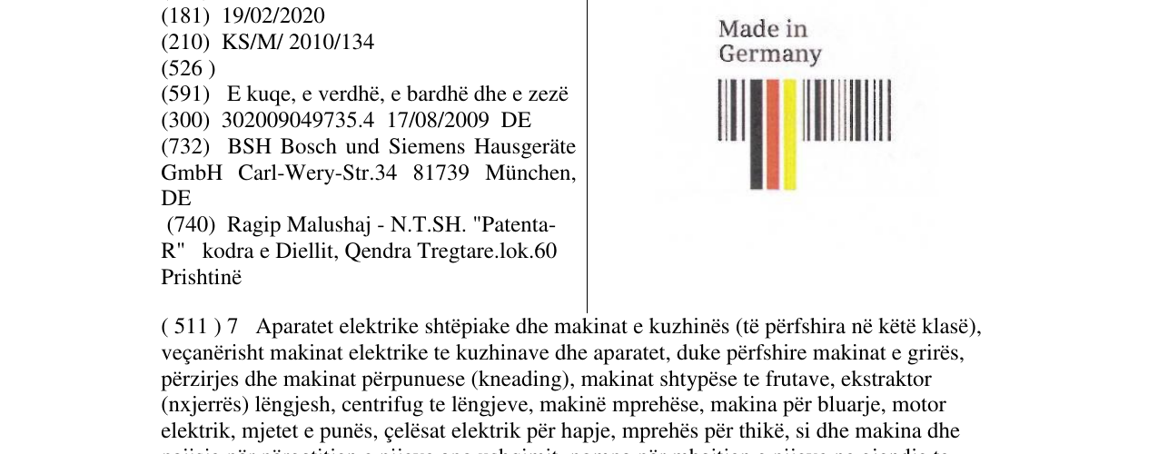 Zëri i markës Made in Germany në buletin