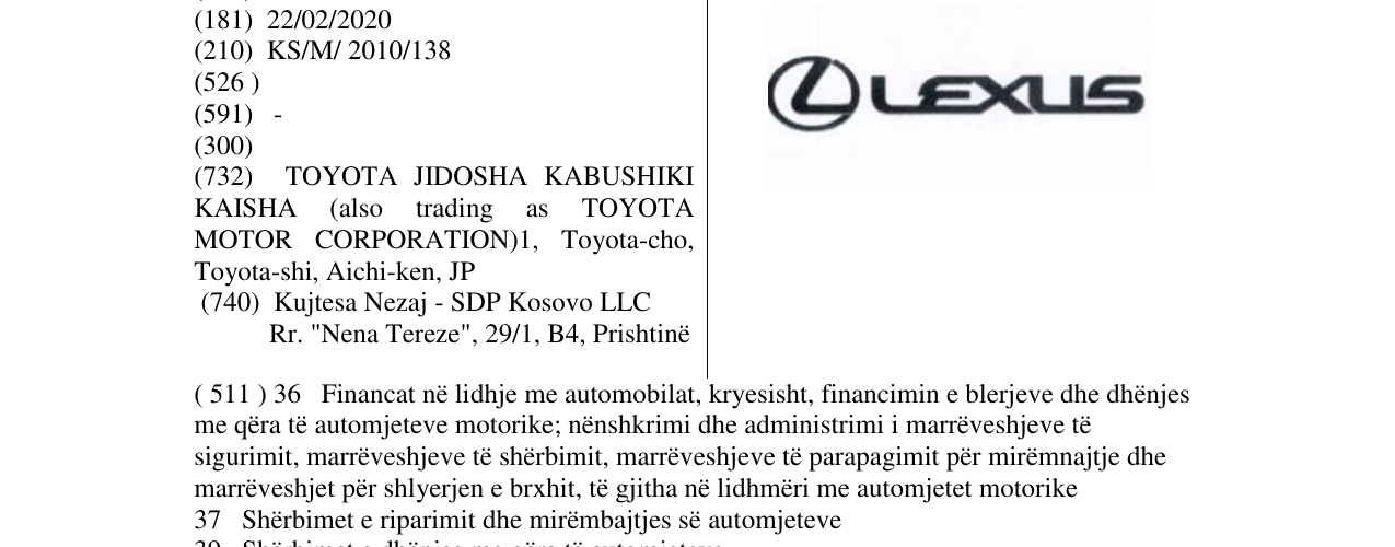 Zëri i markës LEXUS në buletin