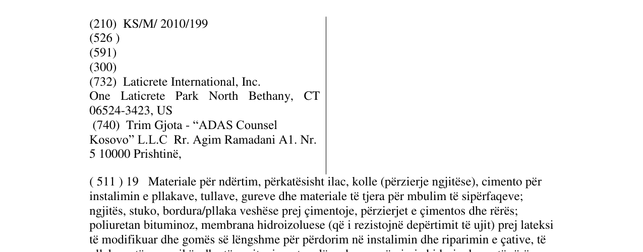 Zëri i markës LATICRETE në buletin