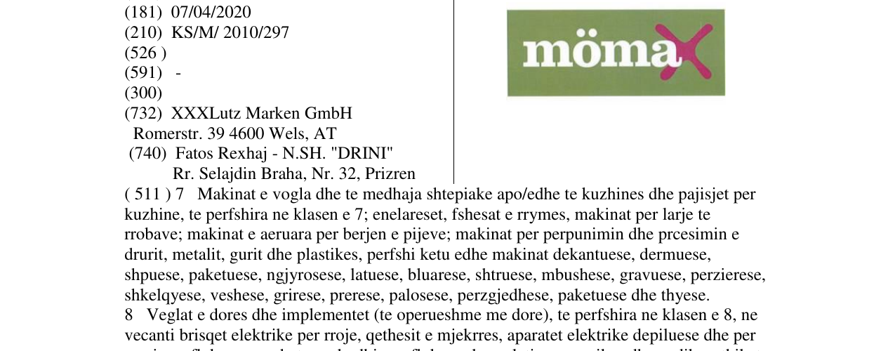 Zëri i markës momaX në buletin