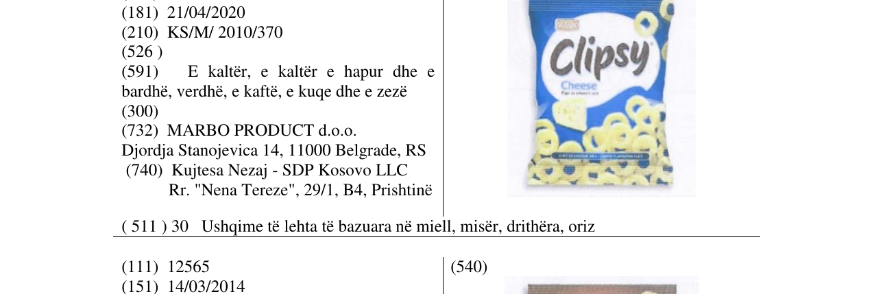 Zëri i markës Clipsy Cheese në buletin