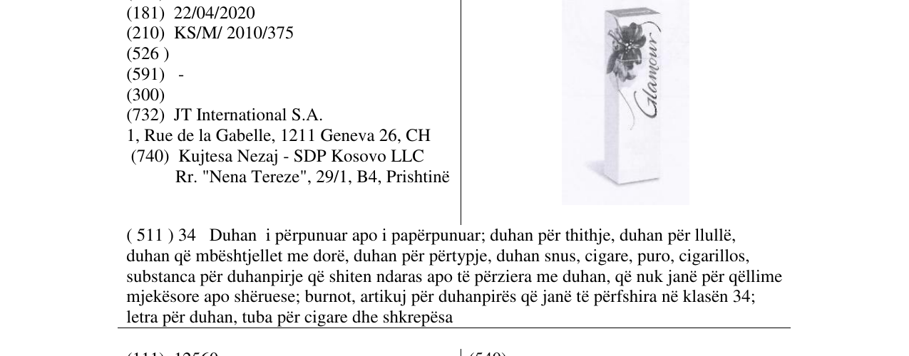 Zëri i markës Glamour në buletin