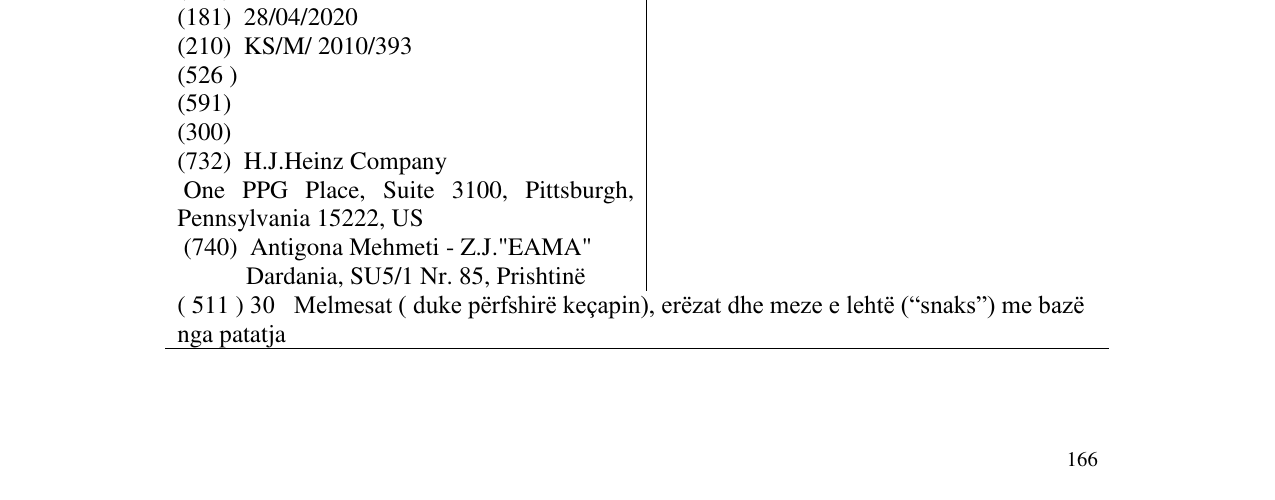 Zëri i markës HEINZ në buletin