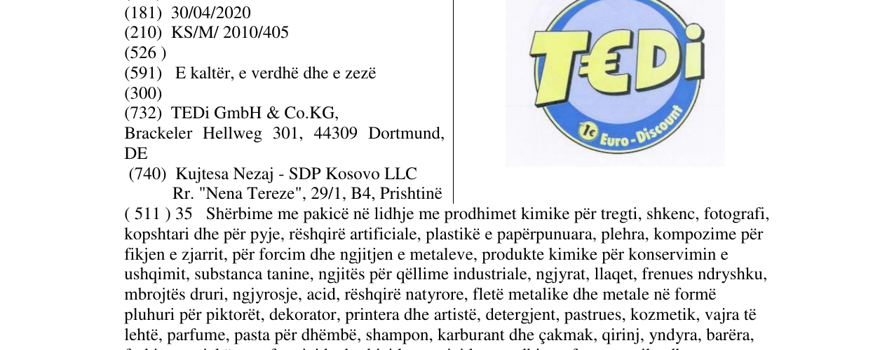 Zëri i markës TEDI në buletin