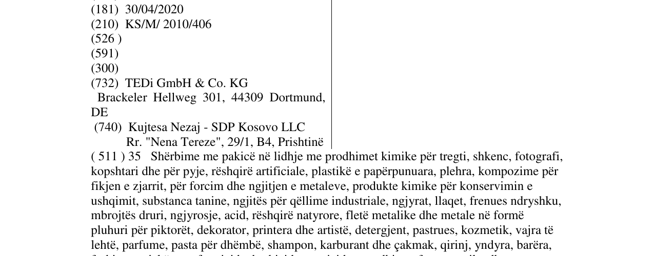 Zëri i markës TEDI në buletin