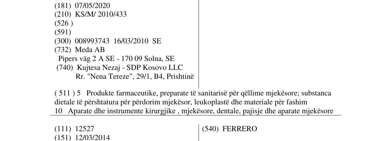 Zëri i markës ASTEPRO në buletin