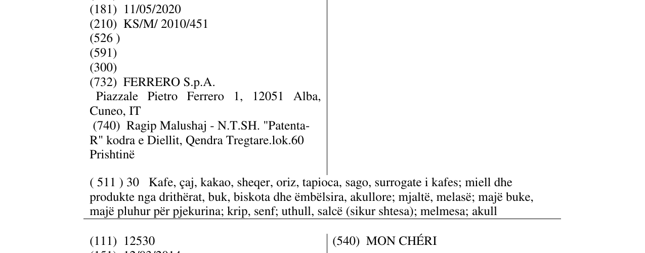 Zëri i markës ROCHER në buletin