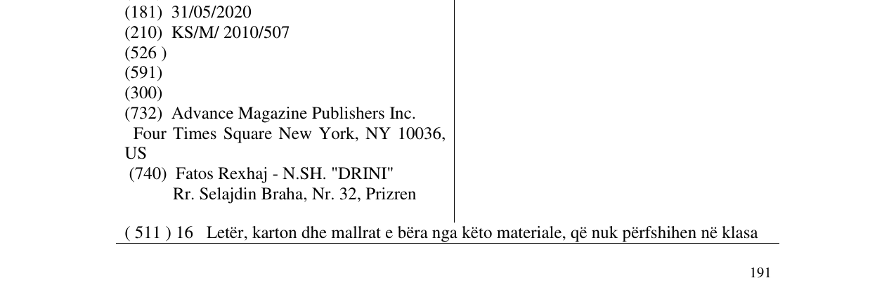 Zëri i markës ALLURE në buletin