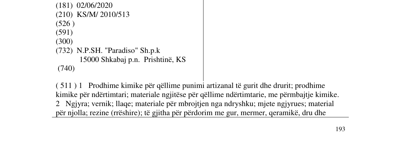 Zëri i markës PARADISO në buletin