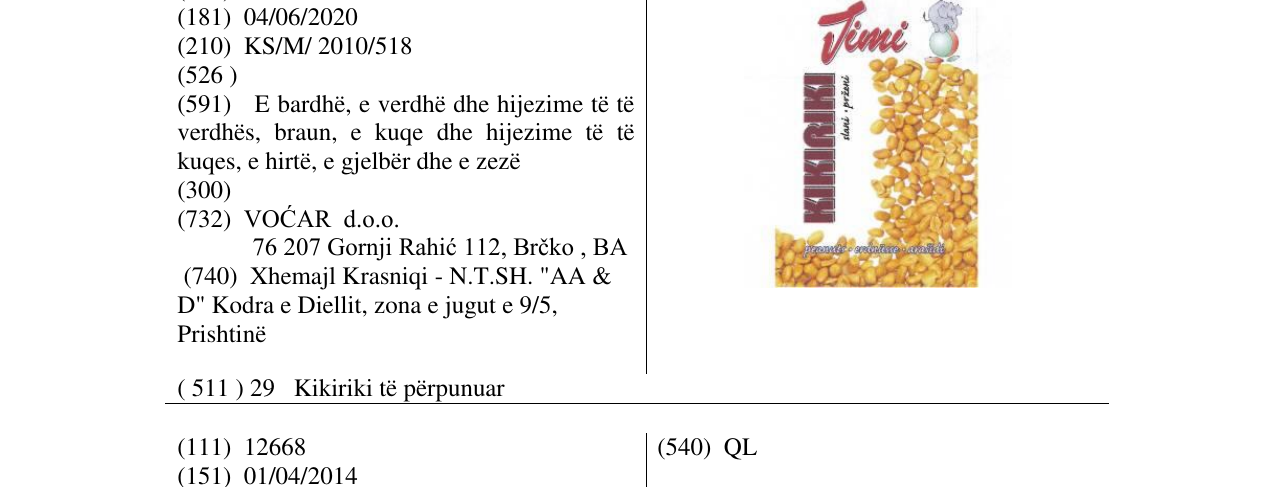 Zëri i markës Timi KIKIRIKI në buletin