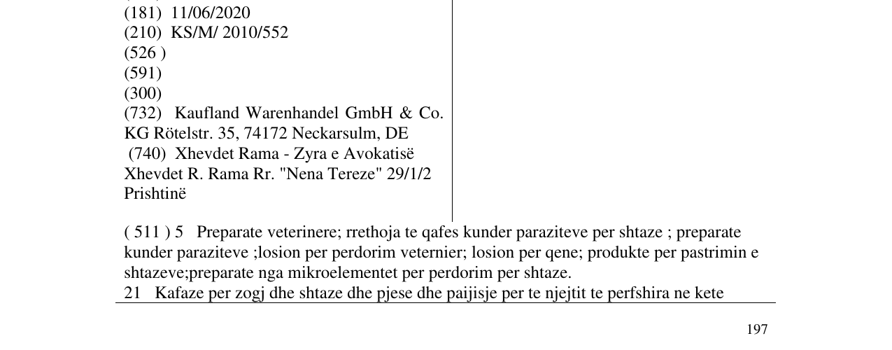 Zëri i markës DANTE në buletin