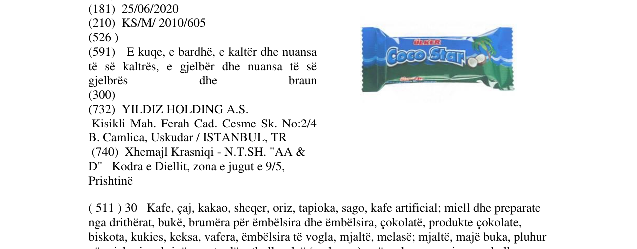 Zëri i markës Markë figurative në buletin