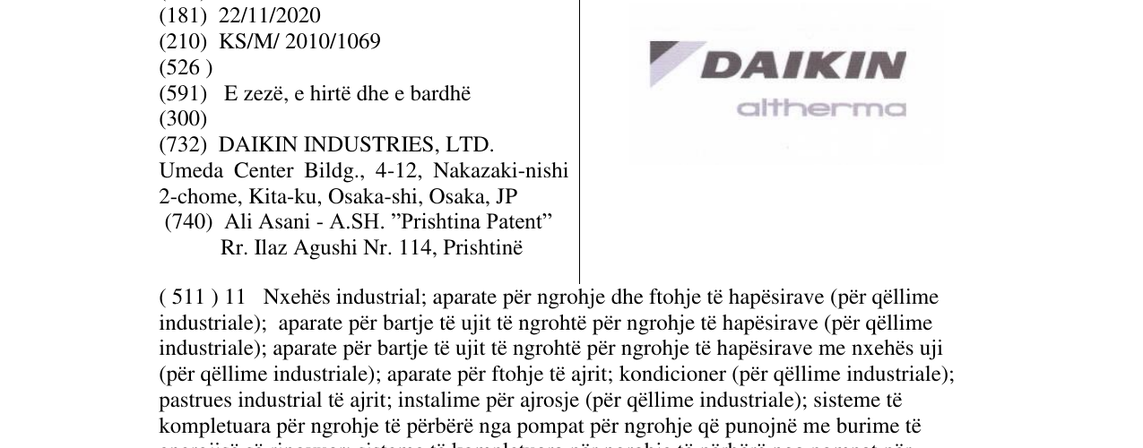 Zëri i markës DAIKIN altherma në buletin