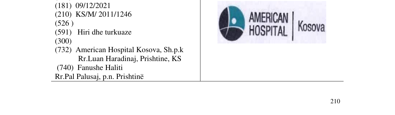 Zëri i markës AMERIKAN HOSPITAL KOSOVA në buletin