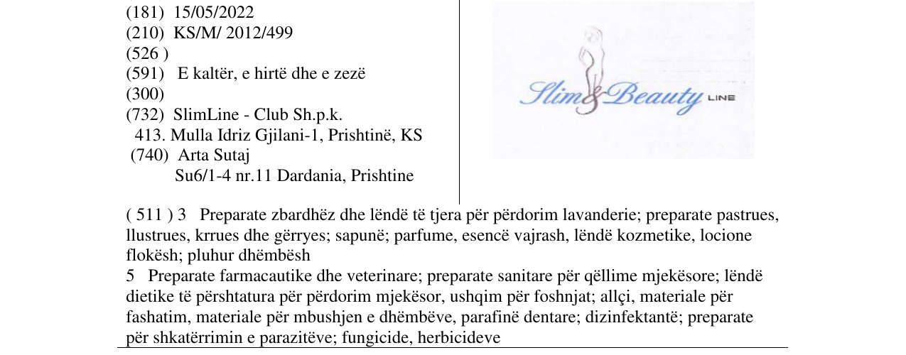 Zëri i markës Slim Beauty LINE në buletin