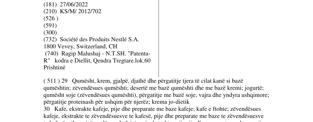 Zëri i markës NESCAFE në buletin