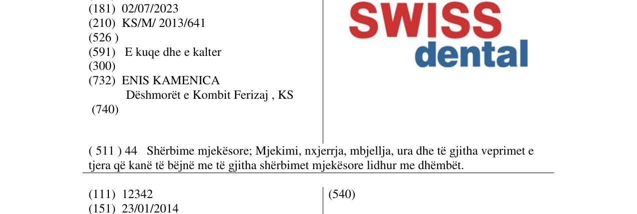 Zëri i markës SWISS dental në buletin