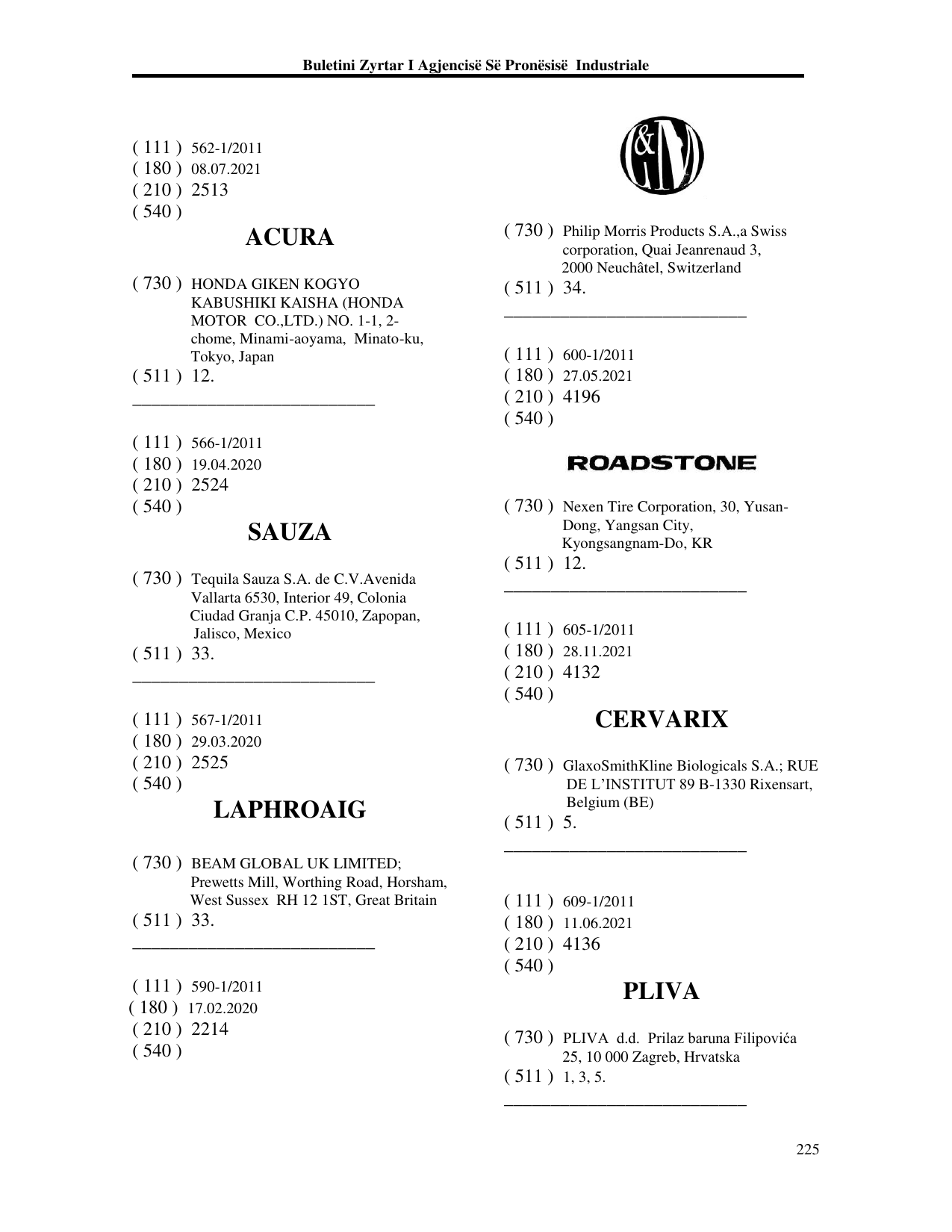Faqja 225 e buletinit