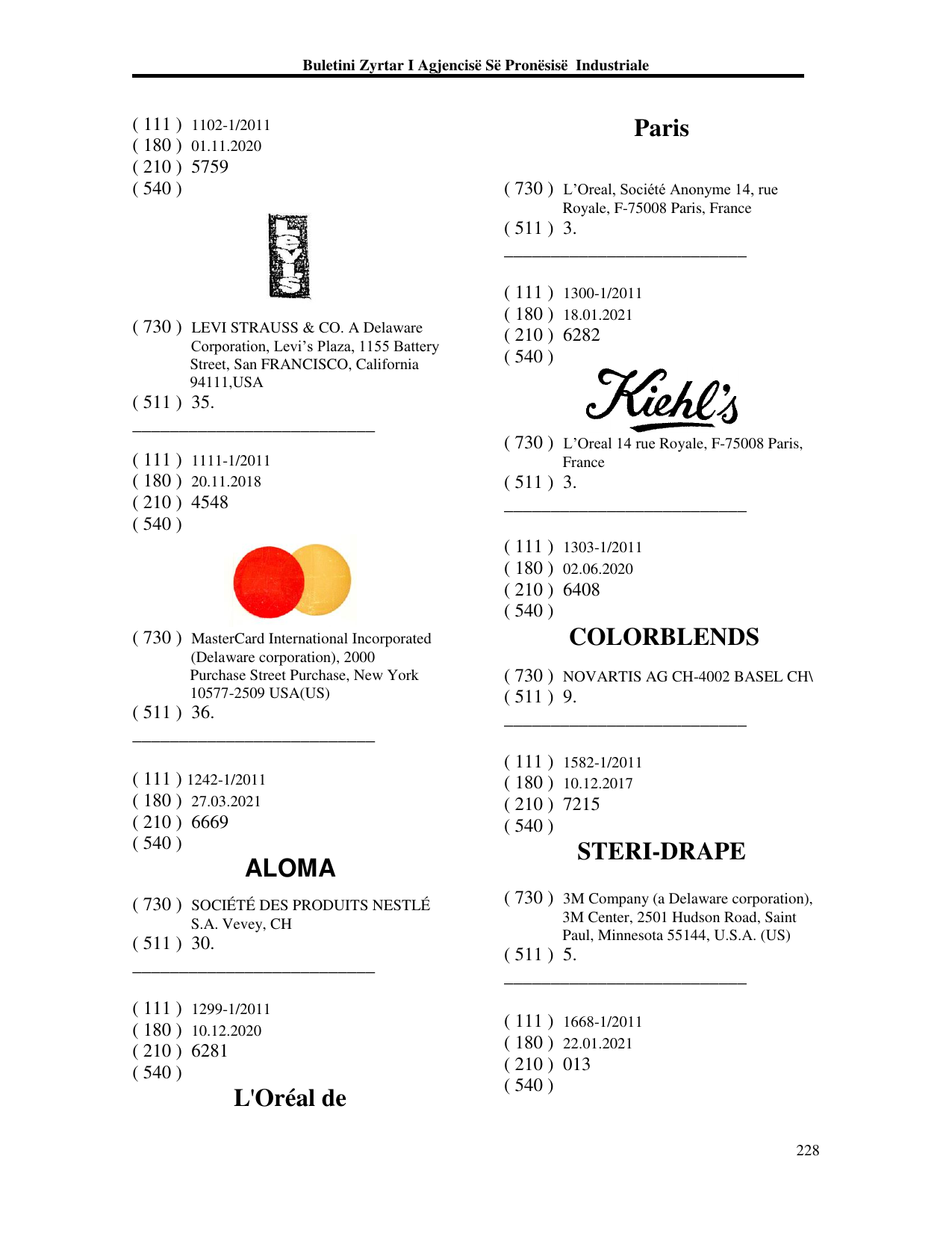 Faqja 228 e buletinit