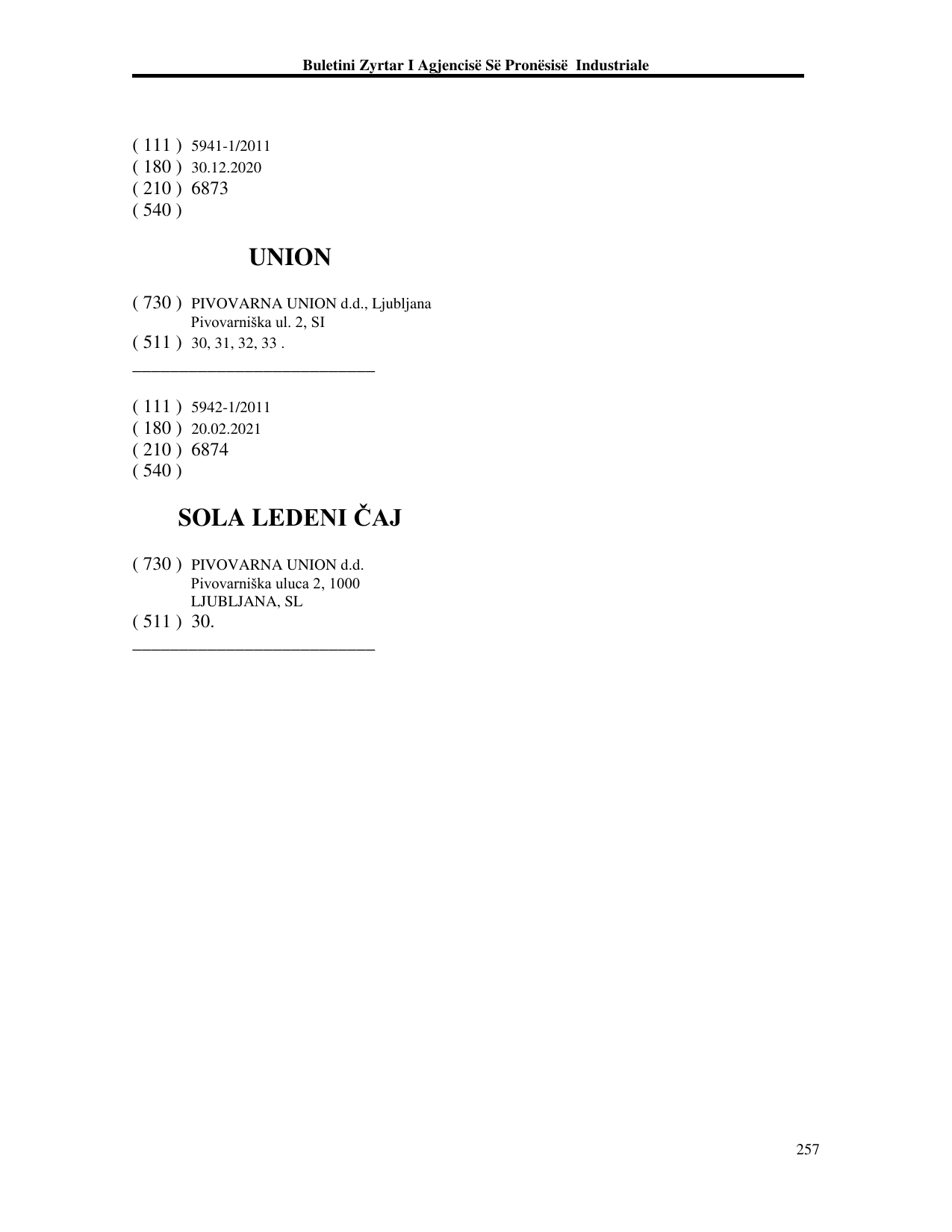 Faqja 257 e buletinit