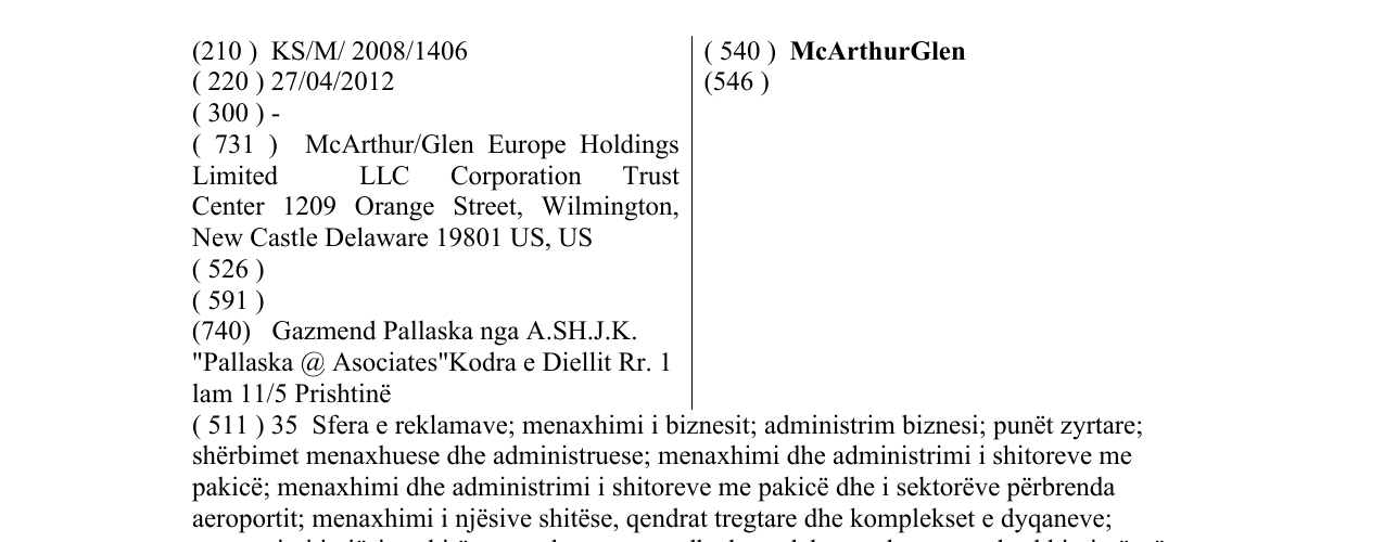 Zëri i markës McArthurGlen në buletin