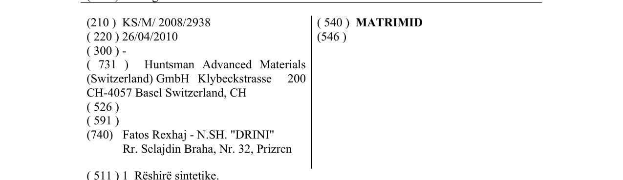 Zëri i markës MATRIMID në buletin