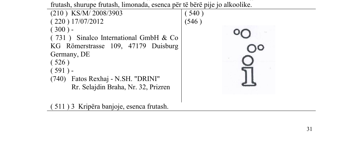 Zëri i markës Markë figurative në buletin