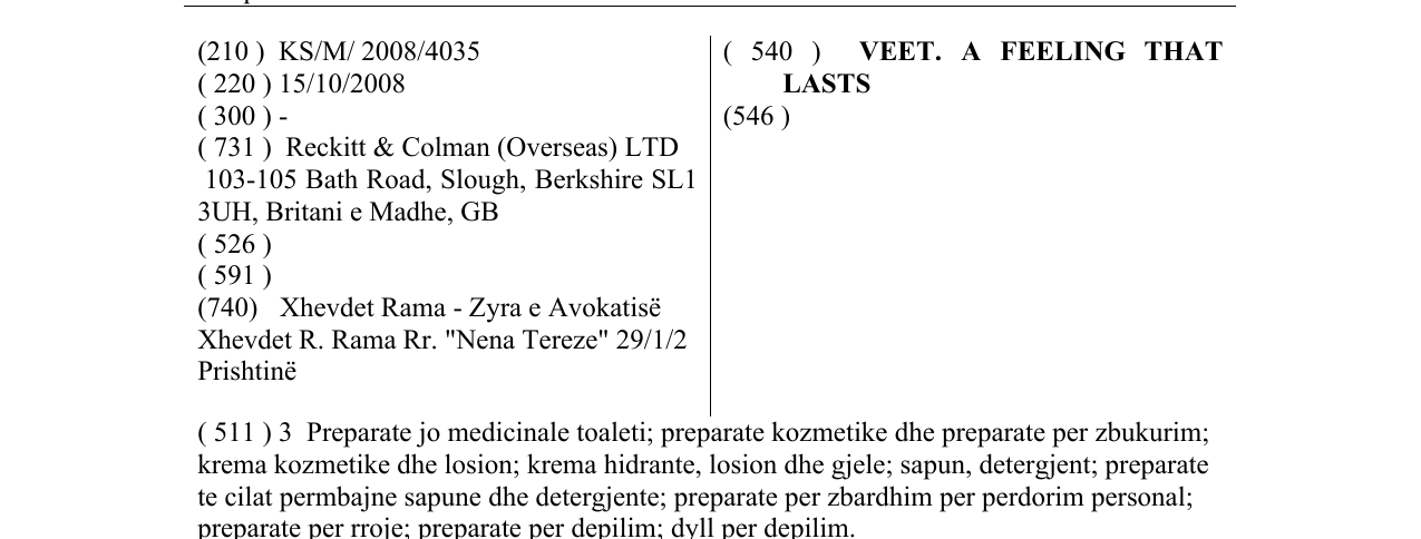 Zëri i markës VEET. A FEELING THAT LASTS në buletin