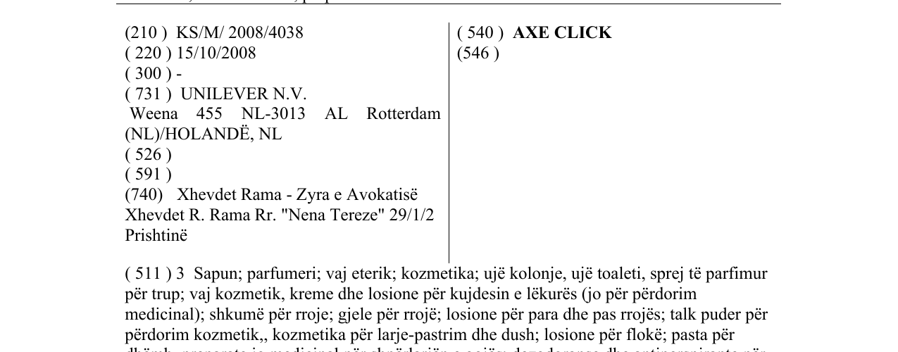 Zëri i markës AXE CLICK në buletin