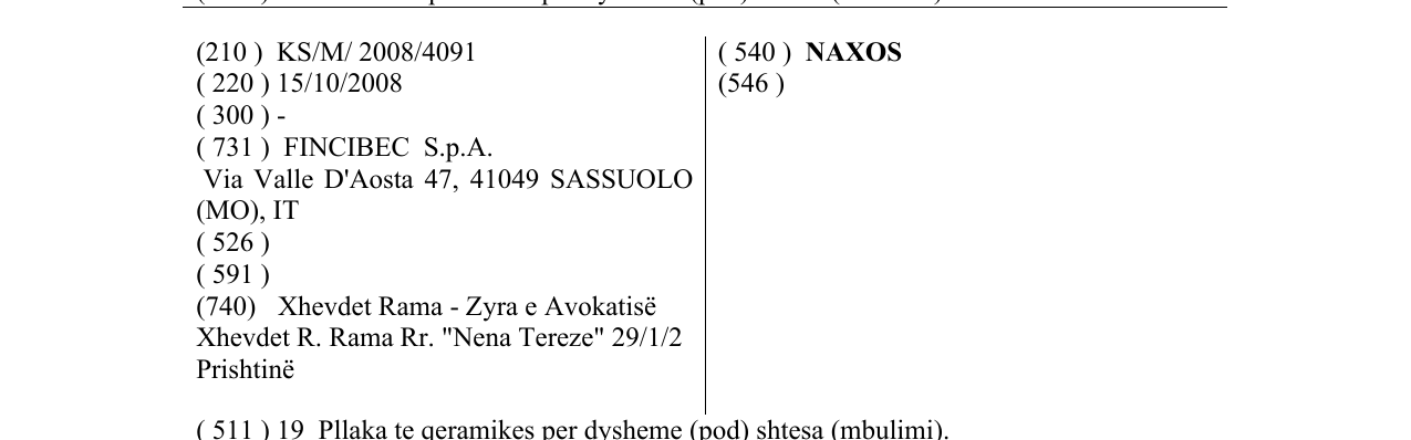 Zëri i markës NAXOS në buletin