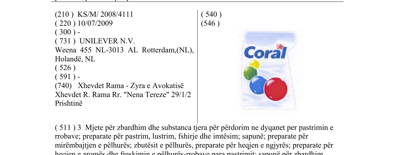 Zëri i markës Coral në buletin