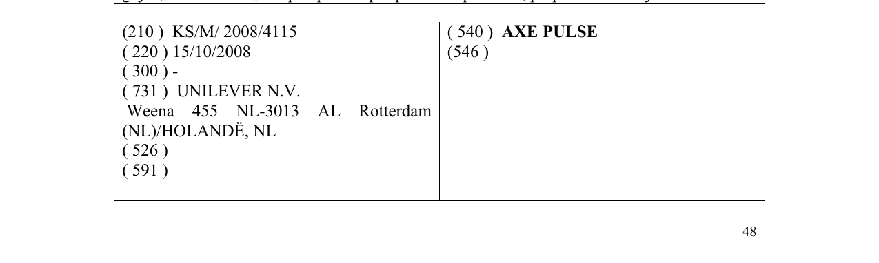 Zëri i markës AXE PULSE në buletin