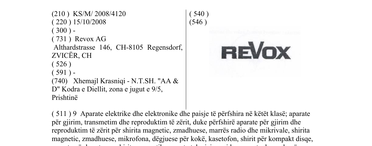 Zëri i markës Markë figurative në buletin