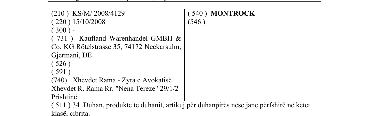 Zëri i markës MONTROCK në buletin