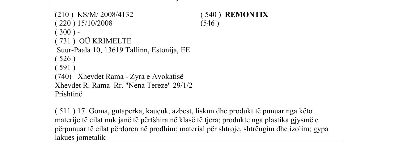 Zëri i markës REMONTIX në buletin