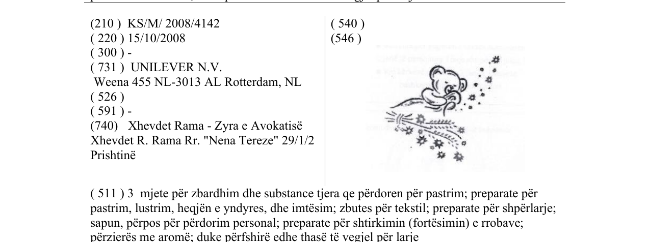 Zëri i markës BEAR & FLOWERS DEVICE në buletin