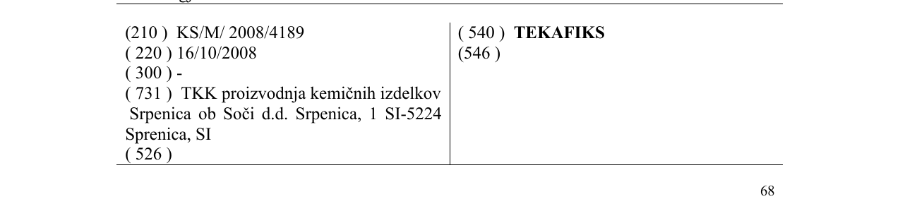 Zëri i markës TEKAFIKS në buletin
