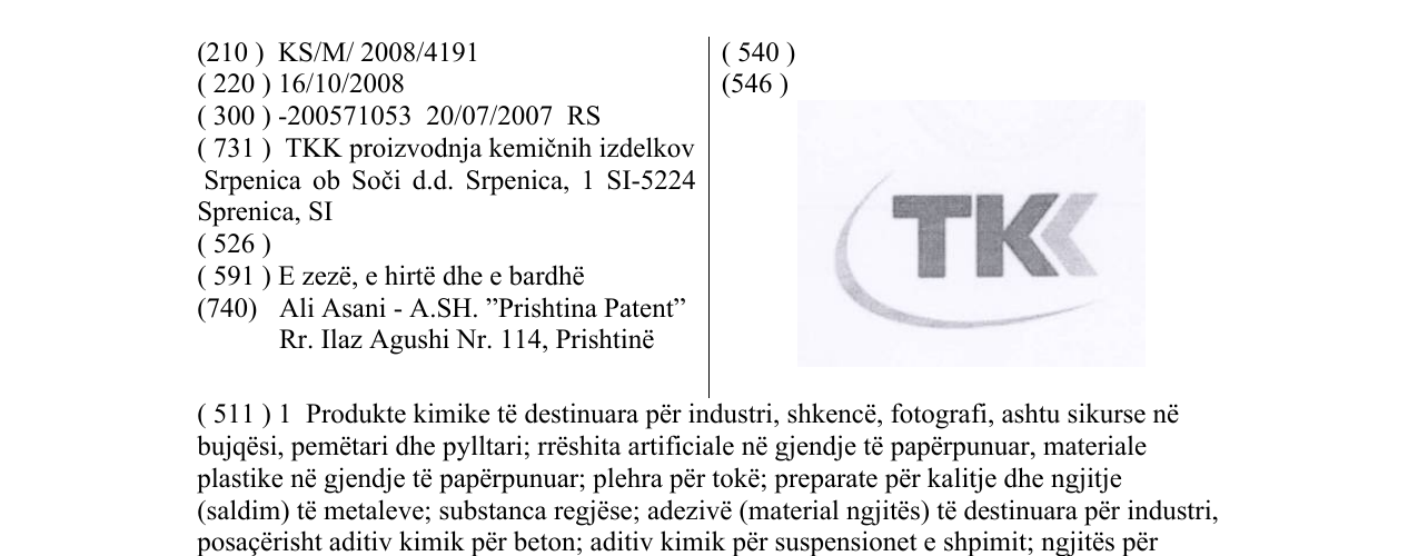 Zëri i markës TK në buletin