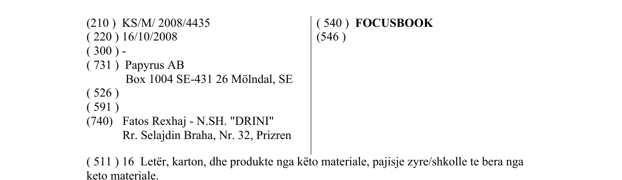 Zëri i markës FOCUSBOOK në buletin