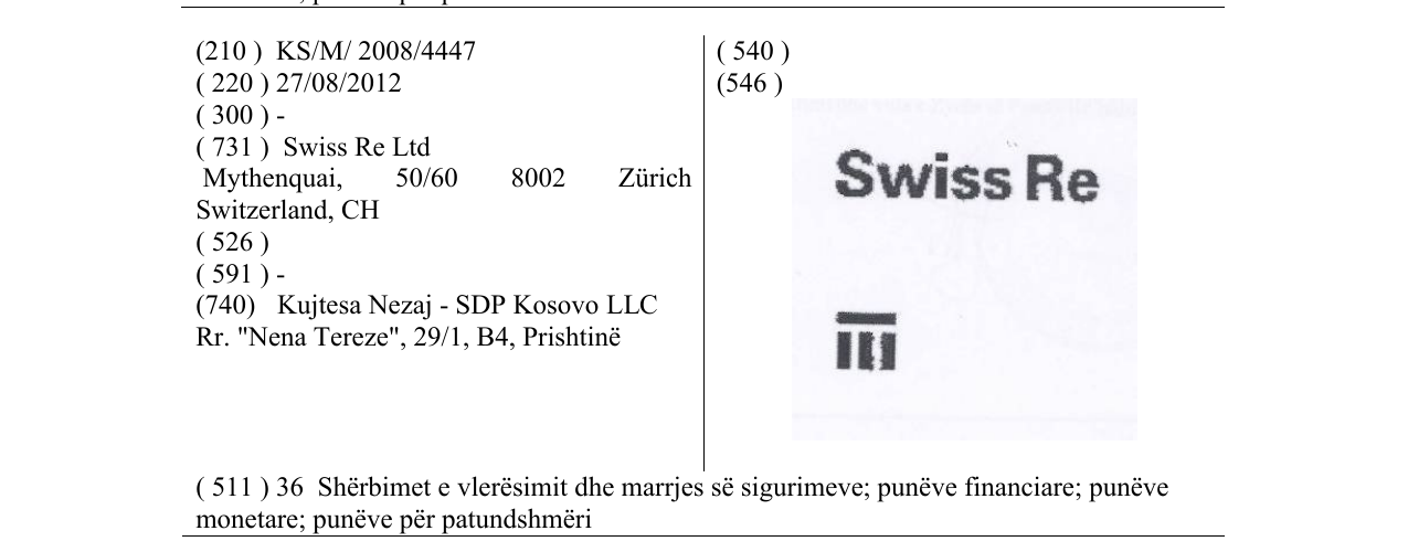 Zëri i markës Swiss Re në buletin