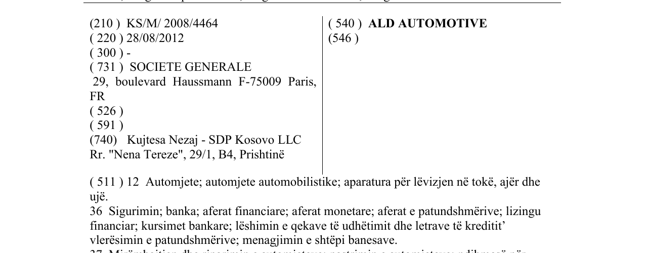 Zëri i markës ALD AUTOMOTIVE në buletin