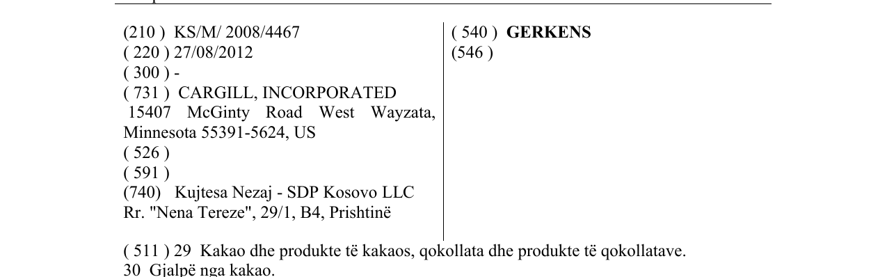 Zëri i markës GERKENS në buletin