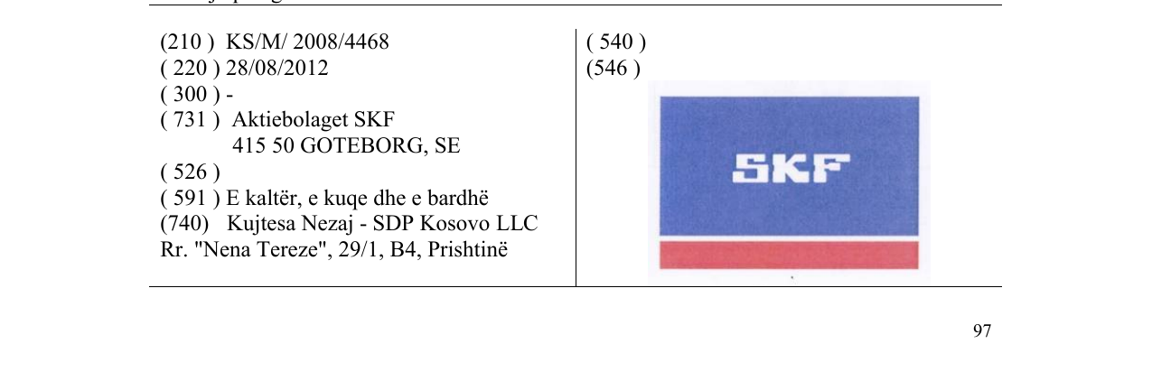 Zëri i markës SKF në buletin