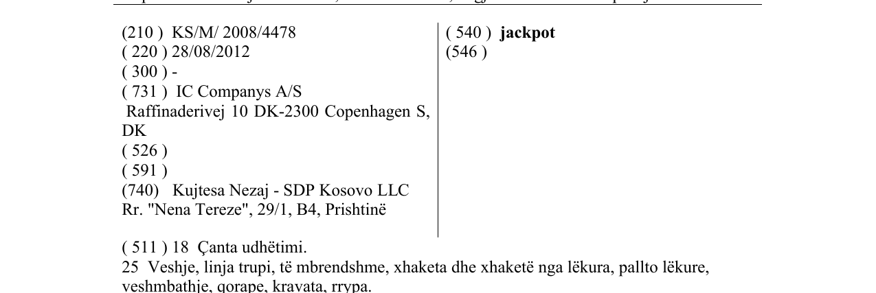 Zëri i markës jackpot në buletin