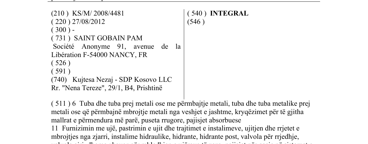Zëri i markës INTEGRAL në buletin