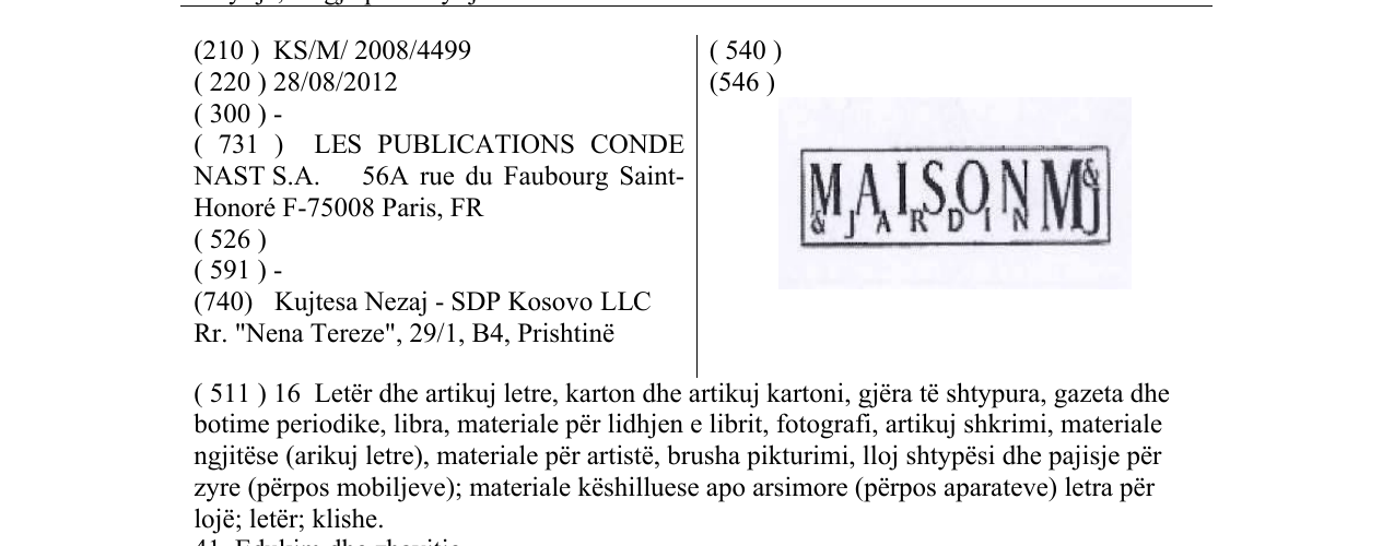 Zëri i markës MAISON & JARDIN në buletin