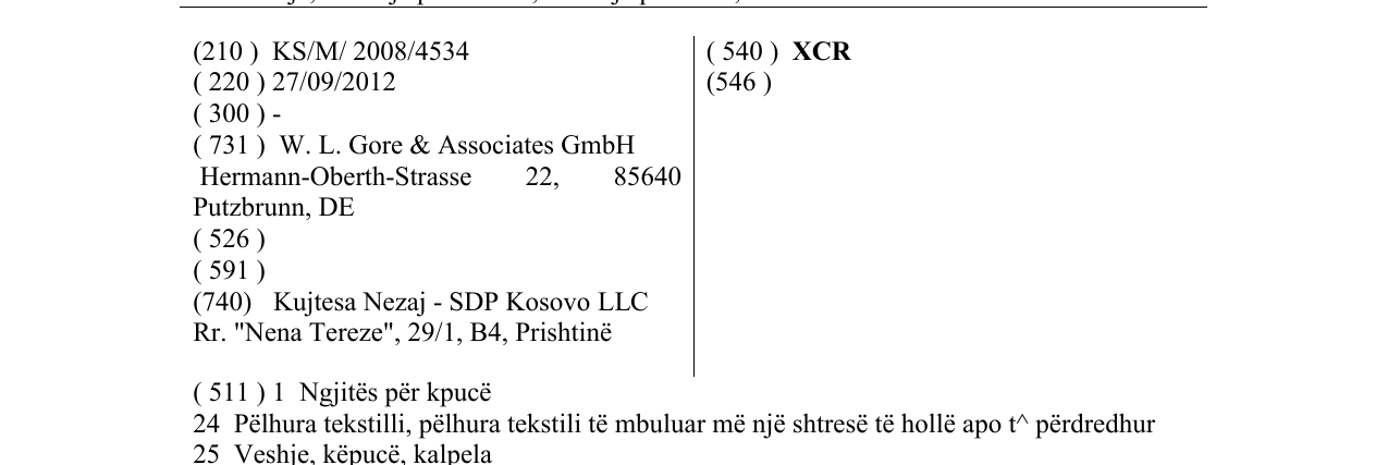 Zëri i markës XCR në buletin