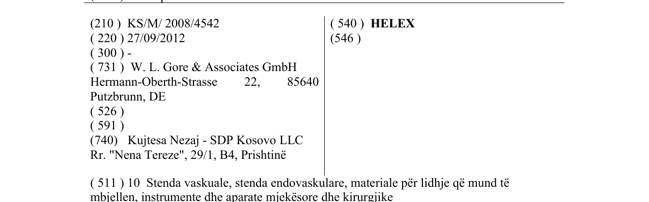 Zëri i markës HELEX në buletin
