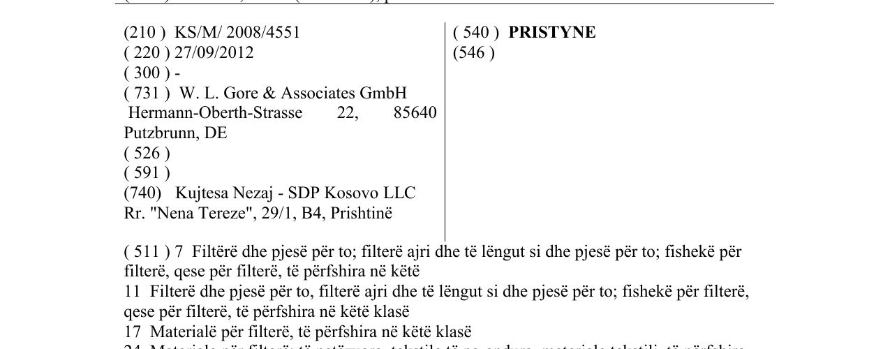 Zëri i markës PRISTYNE në buletin